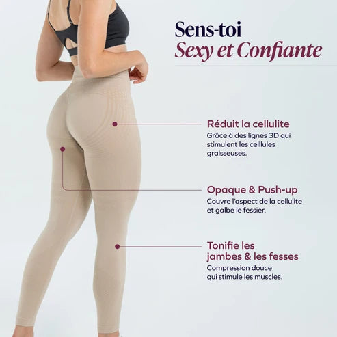 Legging 3D Anti-Cellulite Beige