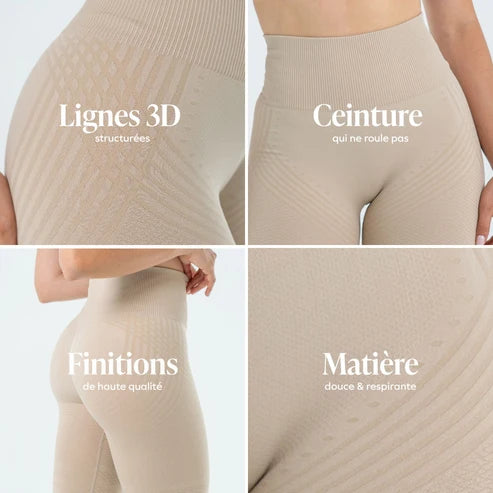 Legging 3D Anti-Cellulite Beige